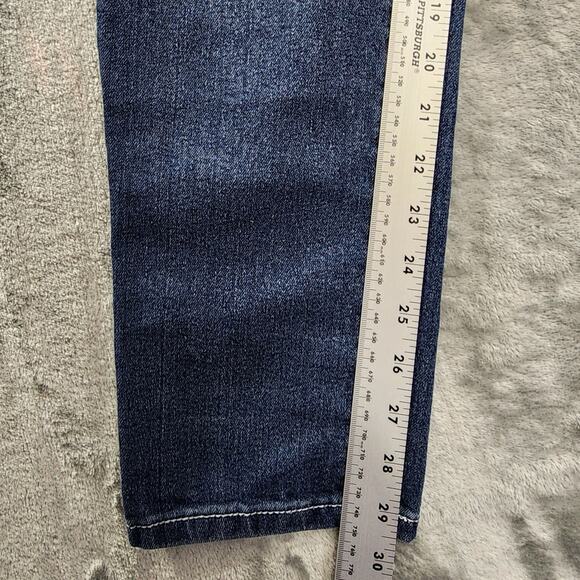 Y-Jeans Womens 11 Juniors Blue Low Rise Skinny Leg Faded Stretch Rhinestones - Picture 9 of 11